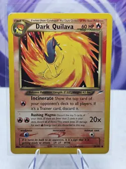 2000 Dark Quilava 39/105 Neo Destiny Uncommon English Nintendo MP Pokemon Card - Image 1