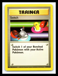 💥 SWITCH Trainer # 95/102 - 1999 Base Set Pokemon Vintage TCG - Image 1