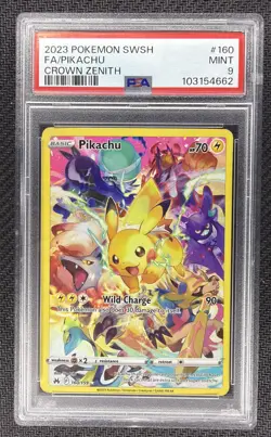 Pokemon Pikachu 160/159 - PSA 9 (Crown Zenith) - Image 1
