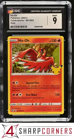 2021 POKEMON CELEBRATIONS #001 HO-OH HOLO CGC 9 - Image 1