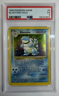 1999 POKEMON BASE SET UNLIMITED #2 BLASTOISE-HOLO PSA 5 - Image 1