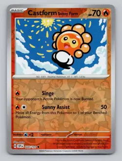 Reverse Holo Castform Sunny Form 020/191 Common Surging Sparks Pokemon - Image 1