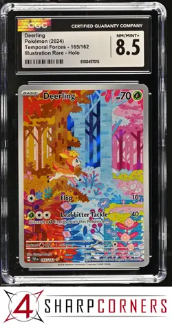 2024 POKEMON TEMPORAL FORCES ILLUSTRATION RARE #165 DEERLING HOLO CGC 8.5 - Image 1