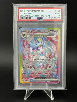2025 POKEMON PRE EN-PRISMATIC EVOLUTIONS #156 SYLVEON EX PSA 9 - Image 1