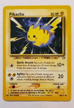Pikachu 70/111 Common Neo Genesis Pokemon NM/M - Image 1