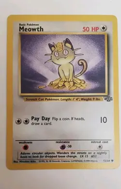 Meowth 56/64 Jungle Pokemon TCG LP - Image 1