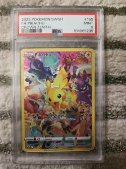 Pokemon Pikachu Crown Zenith 160/159 Full Art Secret Rare Holo PSA 9 2023 - Image 1
