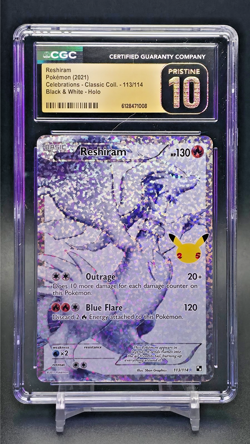 ✨✨ CGC 10 Pristine Reshiram 113/114 Pokemon Celebrations Classic . 2021 English - Image 1