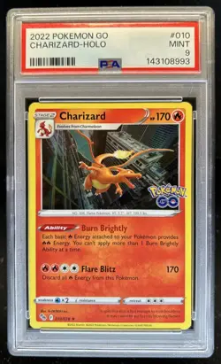 2022 Pokemon SWSH Pokemon GO Charizard #010/078 PSA 9 - Image 1