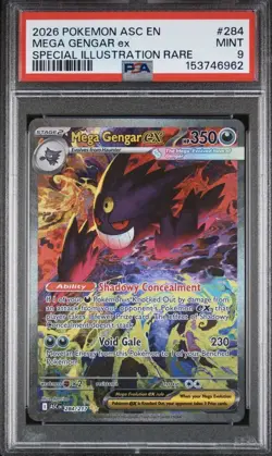 2026 POKEMON ASCENDED HEROES SPECIAL ILLUSTRATION RARE #284 MEGA GENGAR EX PSA 9 - Image 1