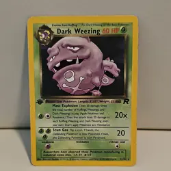 Pokemon Dark Weezing 31/82 Team Rocket 1st Edition Rare Regular 60 HP - Image 1