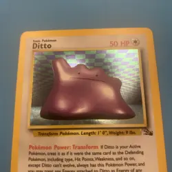 Pokemon TCG - Ditto Unlimited Holo Rare - Fossil WOTC 3/62 - Super Super Clean - Image 2