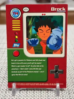 1999 Topps Pokemon Series 1 #TV4 Brock (TV Animation Edition) Blue Logo LP - Image 2
