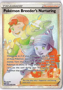 Pokemon Breeder's Nurturing 195/189 Secret Rare Full Art Holo Darkness Ablaze - Image 1