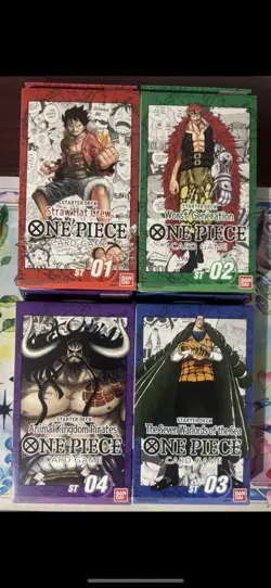 ONE PIECE TCG: STARTER DECK 1-4 (ST-01, 02, 03, 04) NEW FACTORY SEALED ENGLISH - Image 1