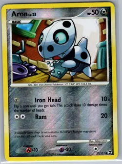Aron 57/111 Reverse Holo Rising Rivals - Pokemon Card - LP - Image 1