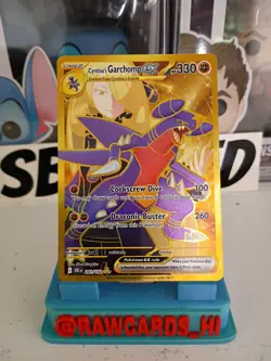 Pokemon Destined Rivals Cynthia's Garchomp EX Gold Hyper Rare Card 241/182 - Image 2