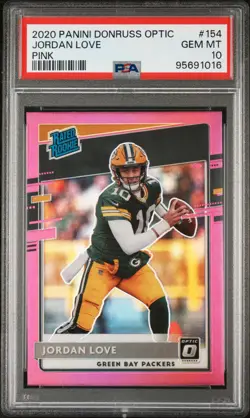 2020 PANINI DONRUSS OPTIC RATED ROOKIE PINK #154 JORDAN LOVE ROOKIE RC PSA 10 - Image 1