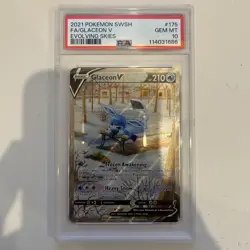 PSA 10 GEM MINT Full Art Ultra Rare Glaceon V - Evolving Skies 175/203 - Image 1