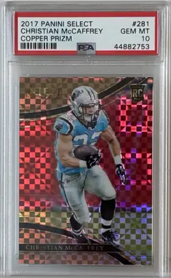 2017 Panini Select 🥉🔥 Copper Christian McCaffrey RC Field Level #d/75 PSA 10 - Image 1