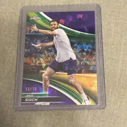 2025 Topps Chrome Sapphire Jack Sock Purple Refractor 10/10 Bookend - Image 1