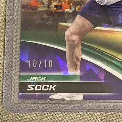 2025 Topps Chrome Sapphire Jack Sock Purple Refractor 10/10 Bookend - Image 2
