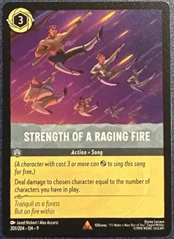 Disney Lorcana Fabled Strength Of A Raging Fire 201/204 Rare - Image 1