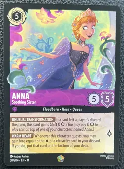 Disney Lorcana - Anna - Soothing Sister 50/204 Winterspell Regular Legendary - Image 1