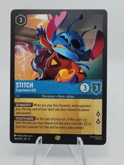 EN8 Disney Lorcana STITCH Legendary #166 Experiment 626 Reign of Jafar - Image 1