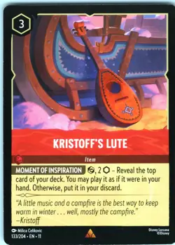 Disney Lorcana Kristoff's Lute Winterspell Rare #133/204 NM - Image 1