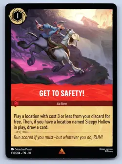 Disney Lorcana Get to Safety! Whispers in the Well Rare #130/204 NM - Image 1