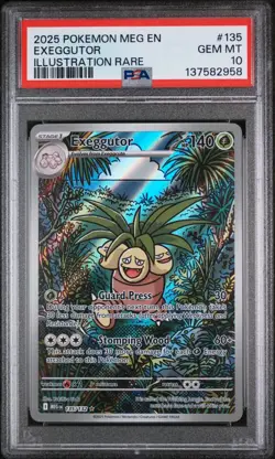 2025 POKEMON MEG EN-MEGA EVOLUTION ILLUSTRATION RARE #135 EXEGGUTOR PSA 10 - Image 1