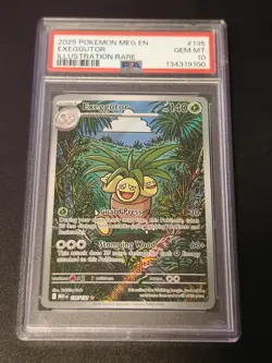 2025 POKEMON MEG EN-MEGA EVOLUTION #135 EXEGGUTOR ILLUSTRATION RARE PSA 10 - Image 1
