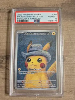 2023 Pokemon SVP EN-SV Black Star Promo #085 Pikachu With Grey Felt Hat PSA 10 - Image 1