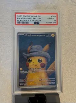 2023 POKEMON SVP EN-SV BLACK STAR PROMO #085 PIKACHU WITH GREY FELT HAT PSA 10!! - Image 1