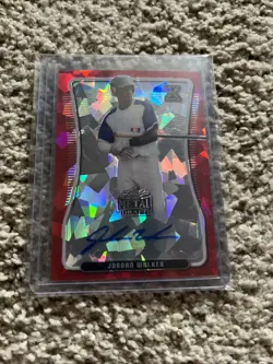 2020 Leaf Metal Draft Red Crystals Jordan Walker Rookie Auto /2 Autograph - Image 2