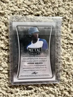 2020 Leaf Metal Draft Red Crystals Jordan Walker Rookie Auto /2 Autograph - Image 3