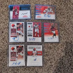 Contenders Rookie Auto Lot NFL Rc Cleveland browns 7 Card Autograph Football - Image 1