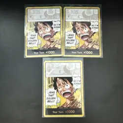 3x Playset One Piece TCG DON!! Card (Luffy) (Gold) OP15-EB04 EN NM - Image 1