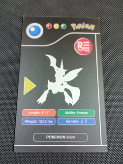 2024 POKEMON POKEDEX BLACK Edition Card #123 Scyther Peru US Seller - Image 2