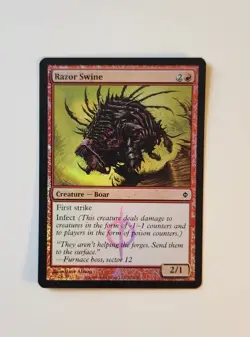 MTG Razor Swine / New Phyrexia / FOIL Common NM Condition Card - Image 1