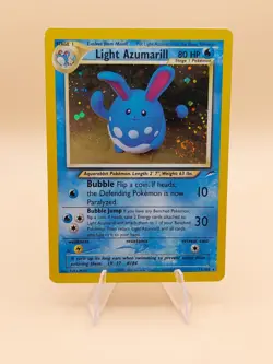Light Azumarill Holo Rare Neo Destiny 13/105 Pokemon Card - WOTC 2002 SWIRL - Image 1