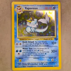 Pokemon TCG Jungle Vaporeon Holo Rare Card 12/64 LP Lightly Played Card - Image 1