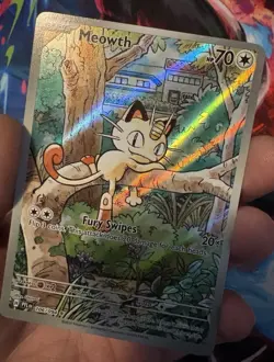 Pokemon Meowth Illustration Rare 106/094 Phantasmal Flames Holo Card Mint - Image 1