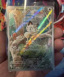 Pokemon Meowth Illustration Rare 106/094 Phantasmal Flames Holo Card Mint - Image 4