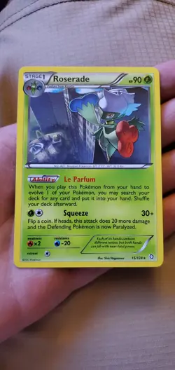Pokemon Roserade Card 15/124 Dragons Exalted, Regular NM - Image 1