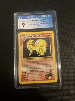 Pokemon TCG Brock's Ninetales Unlimited Holo Rare Card Gym Challenge 3/132 CGC 9 - Image 1
