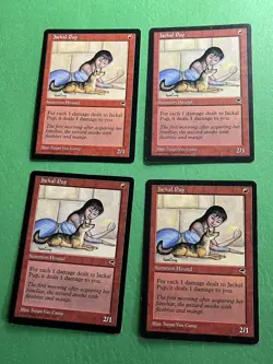 x4 **Jackal Pup** ~Tempest~ MTG: Magic the Gathering, Moderate play (MP) - Image 1