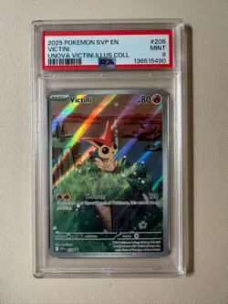 (C) 2025 Pokemon SVP EN 208 Victini Illustration Collection Promo PSA 9!!! - Image 1