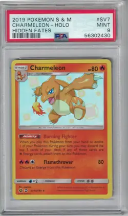 2019 Pokemon S & M Hidden Fates Charmeleon #SV7 Holo PSA 9 - Image 1